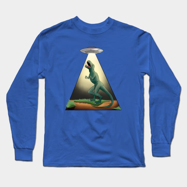 T-Rex Abduction Long Sleeve T-Shirt by Justanos